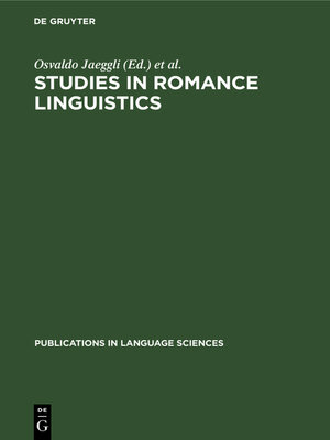 cover image of Studies in Romance Linguistics